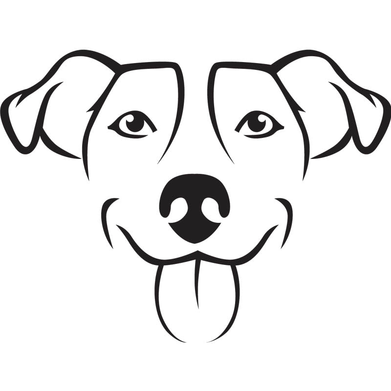 Black outline illustration of the head of a Jack Russell