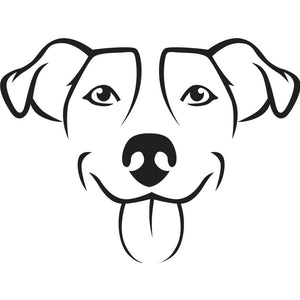Minimalist black illustration of a Jack Russell on a white background
